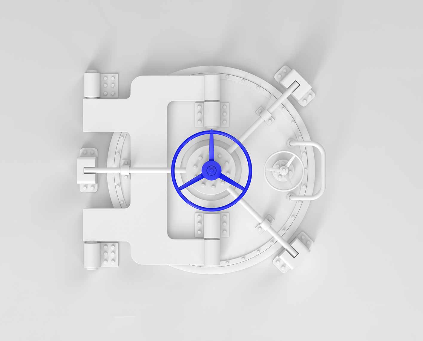 Artwork shows top view of a white cover with blue handwheel, depicting a sealed decommissioned well.