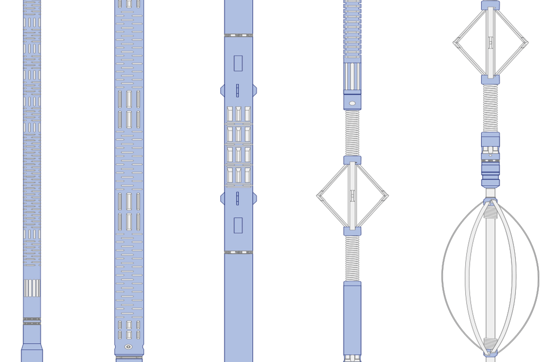 Different types of cement bond tools displayed.